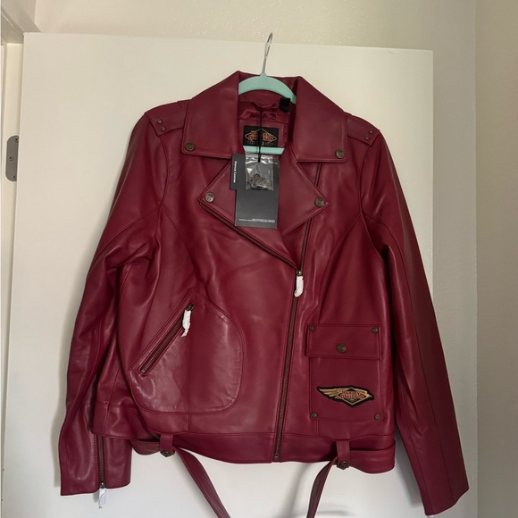 Harley Davidson Women's 120th Anniversary Biker Vintage Leather Jacket NWT
